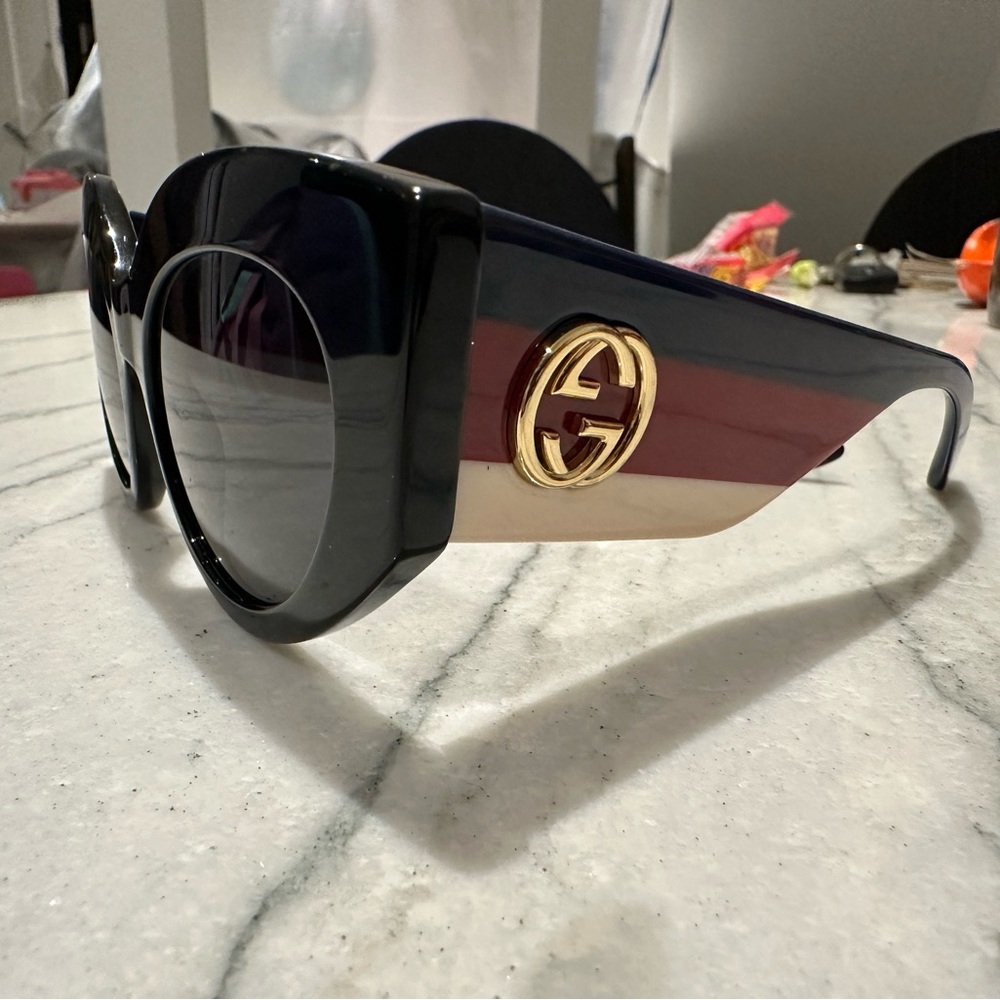 Gucci sunglasses. Thick cat eye frames